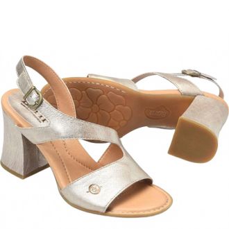 Born Womens Tamora Leather Heel Sandal In Light Gold