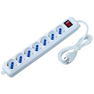 Trade Shop Trade Shop - Cabetera Ciabatta El&eacute;ctrica De 7 Plazas Multipresa Shuko Con Interruptor Y Enchufe 16a