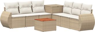 vidaXL Juego De Sof&aacute; 8 Uds. Beige Y Blanco Crema Vidaxl
