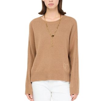 Liu Jo Rondgebreide kleding - Dames - Ronde hals truien - Bruin - XS - Truien & Vesten