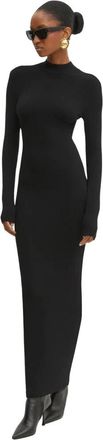La Mania Fallon Gebreide Maxi Jurk - Dames - Maxi kleedjes - Zwart - M - Kleedjes