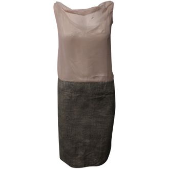 Roland Mouret Roland Mouret Cowl Dress in Pink Chiffon