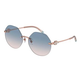 Tiffany & Co. Rose Gold Blue Pink Zonnebrillen - Dames - Zonnebrillen - Geel - 60 MM - Accessoires