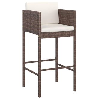 Berkfield Home Decorative 5 Piece Garden Bar Set with Cushions Poly Rattan Brown