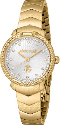 Roberto Cavalli Womens Women Stainless Steel Gold Color Watch - One Size