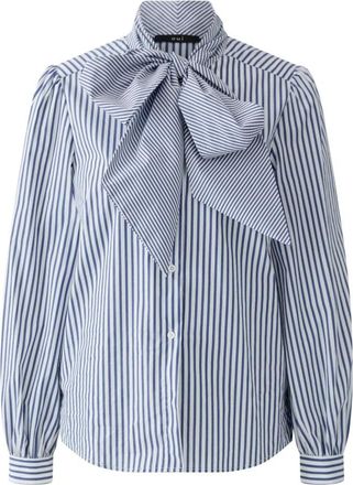 Oui Shirts - Dames - Overhemden - Blauw - L - Katoen - Overhemden