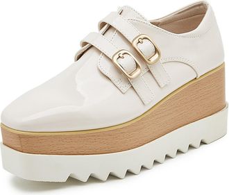 Generic Flats Oxfords Shoes for Women Fashion Square Toe Wedge Platform Dress Walking Loafers Sneakers Shoes with Thick Sole