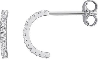 Rina Limor Silver 0.26 Ct. Tw. Created White Sapphire Hoop Earrings