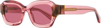 Longchamp Womens Thick Rimmed Sunglasses LO749S 613 Transparent Rose 50mm