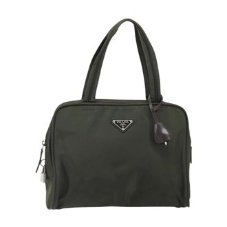 Prada Pre-owned Handbags, female, Green, Size: ONE SIZE Pre-owned Boston Bag
