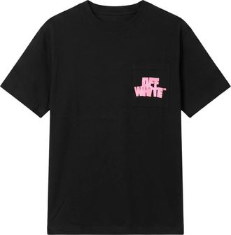 Off-white T-shirt met logo - Heren - T-shirts - Zwart - M - Katoen - Tops