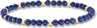 RS Pure by Ross-Simons 4-4.5mm Lapis Bead Stretch Bracelet With 14kt Yellow Gold