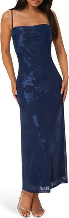 Bebe Jacquard Mesh Cowl Neck Dress in Navy at Nordstrom Rack, Size X-Small