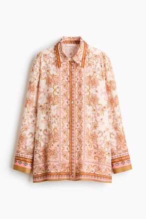 H&M Bedruckte Bluse aus Lyocell - Hellbeige/Paisleymuster