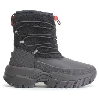 Hunter Wanderer Short Sherpa Snow Rubber Womens Ankle Boots - Black - Size:UK 5
