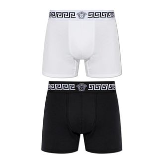 Versace Ondergoed, Heren, Zwart, L, Katoen, Boxer Briefs Twee-Pack