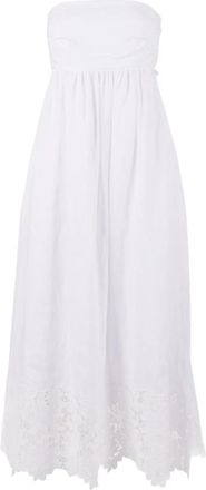 Max Mara Scena Bustier Jurk - Dames - Maxi kleedjes - Wit - S - Katoen - Kleedjes