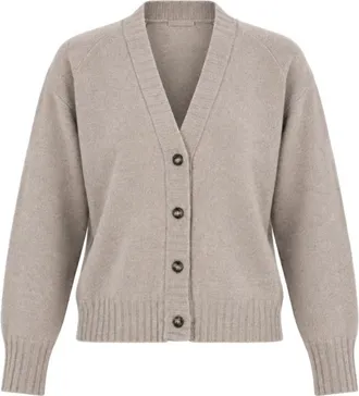 SOLOTRE Cardigan con scollo a V e bottoni - - Knitwear - Donna - Beige - S