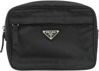 Prada Pre-owned Cross Body Bags, male, Black, Size: ONE SIZE Pre-owned Tessuto Montagn Waist Bag