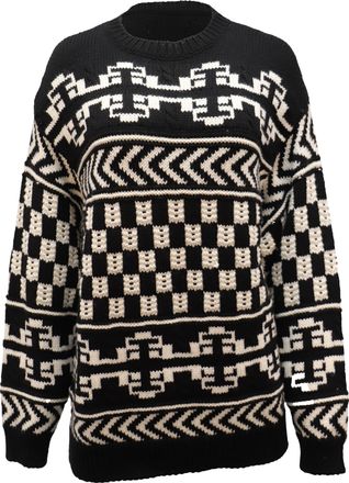 Alanui Aztec Print Sweater in Black Wool
