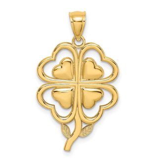 Diamond2Deal 14k Gold 4-Leaf Clover Charm