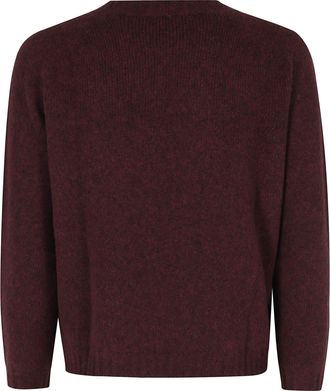 Roberto Collina Crew-Neck Sweater with Three-Quarter Sleeves and Ribbed Cuffs
