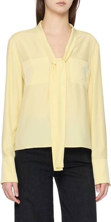 Frame Denim Silk Modern Tie Blouse In Butter