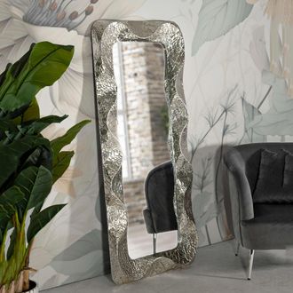 Dmora Espejo Dagalito, Marco Efecto Material, Forma Rectangular, Tipo De Pared, 70x161h Cm Plata