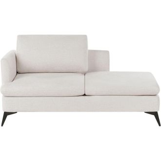 Beliani Beliani - Chaise Longue Moderna A La Izquierda Tapicer&iacute;a De Tela De Poli&eacute;ster Con Patas De Metal Coj&iacute;n Beige Claro Sievoz