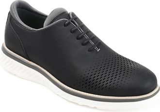 Vance Co. Mens Vance Co. Demar Oxford Black Faux Leather Perforted Dress Shoes GAL1642