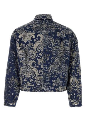 Junya Watanabe Mens Embroidered Jacquard Junya Watanabe X Levi S Jacket Navybeige Giacche E Gilet