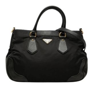 Prada Pre-owned Nylon Satchel - Dames - Vintage Handtas - Zwart - ONE Size - Nylon - Vintage