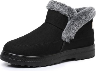 Generic Winter Boots Fashionable Unisex Design Soft Thick Sole Thermal Insulated Slip On Footwear For Cold Weather Outdoor Activities(Black, 5-5.5)