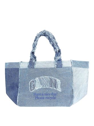 Ganni Xxl Trapeze Shopper Denim