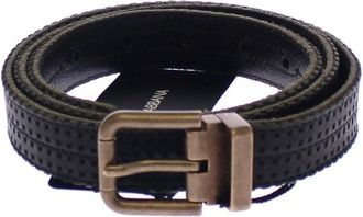 Dolce & Gabbana Blauwe Lederen Logo Riem