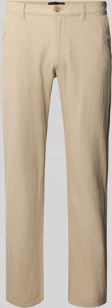 Christian Berg Hose aus Leinen-Baumwoll-Mix mit Ges&auml;&szlig;taschen in Sand, Gr&ouml;&szlig;e 27