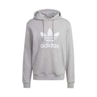 adidas Trefoil Hoodie - Heren - Sportshirts - Grijs - M - Katoen - Fitness