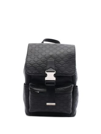 Celine 2020s triomphe pattern leather backpack - men - Calf Leather - One Size - Black