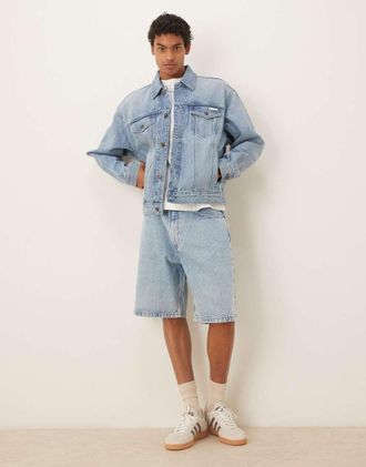 Calvin Klein Jeans Pantaloncini di jeans anni 90 lavaggio blu chiaro