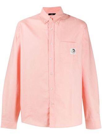Diesel Mohawk patch oxford shirt - men - Cotton - S - Neutrals
