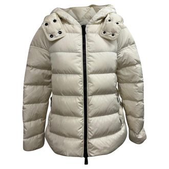 Moncler Pre-owned Womens Chitalpa Down Puffer Jacket in White Polyamide - Ivory - Size X-Small/Small