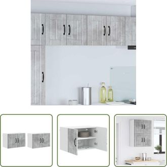 vidaXL Armadi in legno - Armadi a pareti per cucina 2 pcs Grigio cemento 60 x 31 x 40 cm