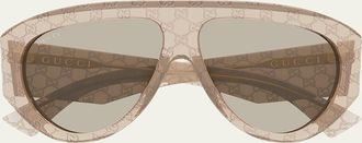 Gucci Mens GG2128S-005 GG Acetate and Bio-Nylon Oval Sunglasses