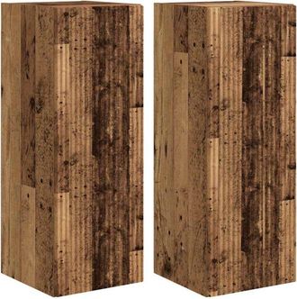 vidaXL Mueble De Tv Montado En La Pared 2 Pcs Madera Vieja Vidaxl