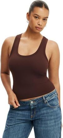 Cotton On Womens Hold Me Scoop Neck Racerback Tank in Dark Oak at Nordstrom, Size Xx-Small