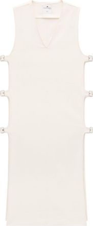 Courrèges multiple-buckle denim dress - unisex - Cotton/Elastane - M - Neutrals