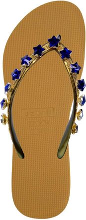 UZURII Kleine Blauwe Ster Flip Flop Oker
