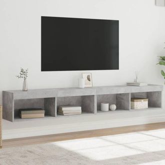 vidaXL Vidaxl - Mobili tv con Luci led 2pz Grigio Cemento 100x30x30 cm