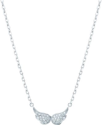Luxenter 925 sterling zilveren ketting met briljante zirkonia rhodiumafwerking - zuiverheid