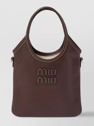 Miu Miu softy tote bags featuring contrast stitching